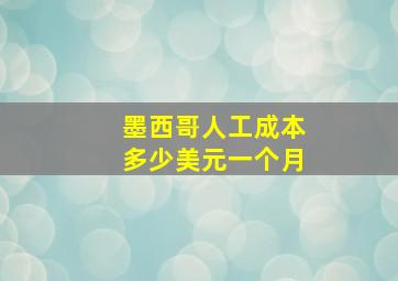 墨西哥人工成本多少美元一个月