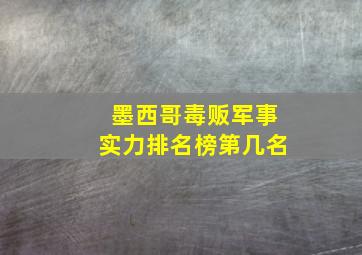 墨西哥毒贩军事实力排名榜第几名