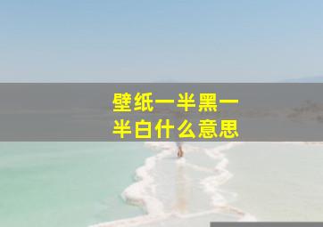 壁纸一半黑一半白什么意思