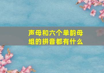 声母和六个单韵母组的拼音都有什么