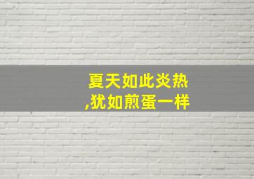 夏天如此炎热,犹如煎蛋一样