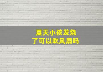 夏天小孩发烧了可以吹风扇吗