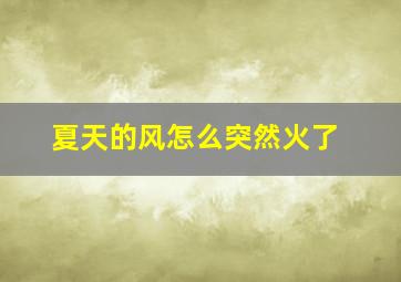 夏天的风怎么突然火了