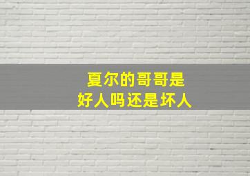 夏尔的哥哥是好人吗还是坏人