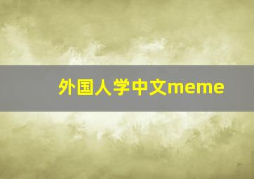 外国人学中文meme