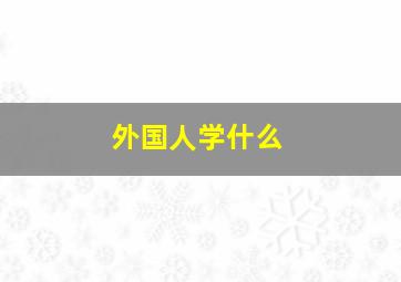 外国人学什么