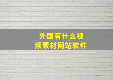 外国有什么视频素材网站软件