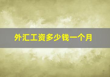 外汇工资多少钱一个月