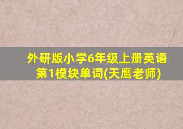 外研版小学6年级上册英语第1模块单词(天鹰老师)