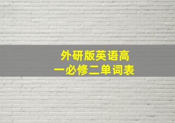 外研版英语高一必修二单词表