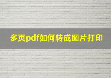 多页pdf如何转成图片打印