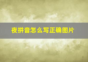 夜拼音怎么写正确图片