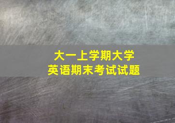 大一上学期大学英语期末考试试题