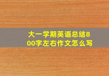 大一学期英语总结800字左右作文怎么写