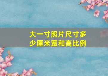 大一寸照片尺寸多少厘米宽和高比例