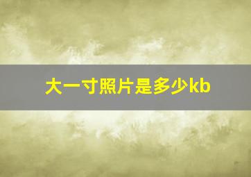 大一寸照片是多少kb