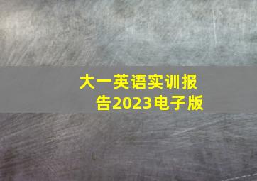 大一英语实训报告2023电子版