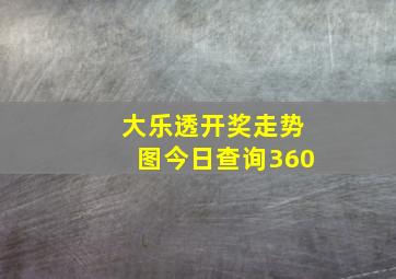 大乐透开奖走势图今日查询360