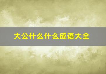 大公什么什么成语大全