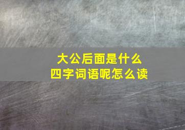 大公后面是什么四字词语呢怎么读