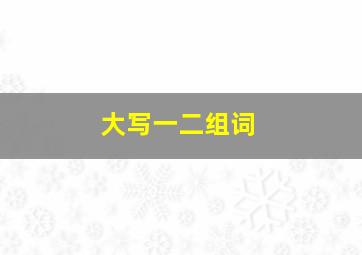 大写一二组词