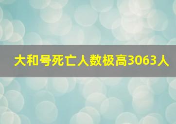 大和号死亡人数极高3063人