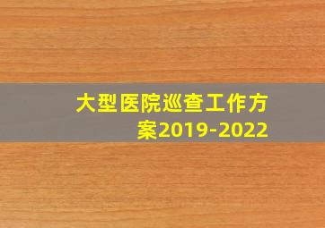 大型医院巡查工作方案2019-2022