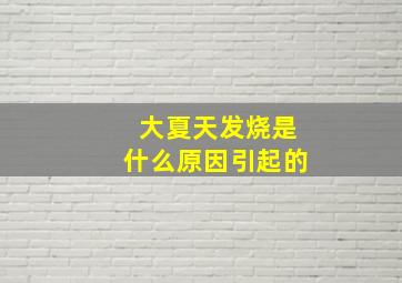 大夏天发烧是什么原因引起的