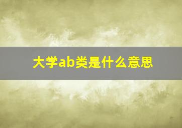 大学ab类是什么意思