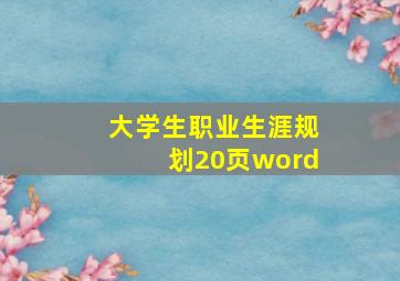 大学生职业生涯规划20页word