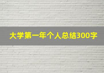 大学第一年个人总结300字