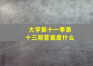 大学第十一季第十三期答案是什么