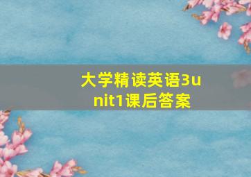 大学精读英语3unit1课后答案