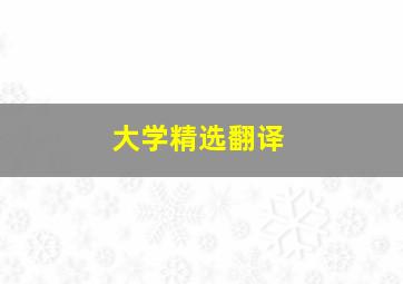 大学精选翻译