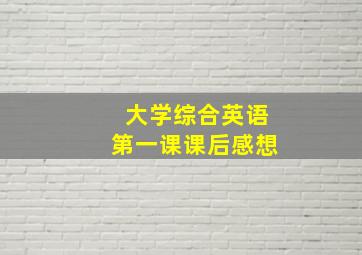 大学综合英语第一课课后感想