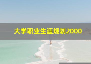 大学职业生涯规划2000