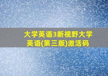 大学英语3新视野大学英语(第三版)激活码