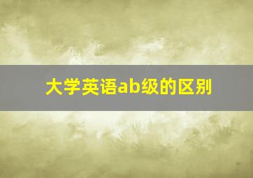 大学英语ab级的区别