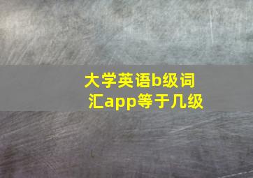 大学英语b级词汇app等于几级