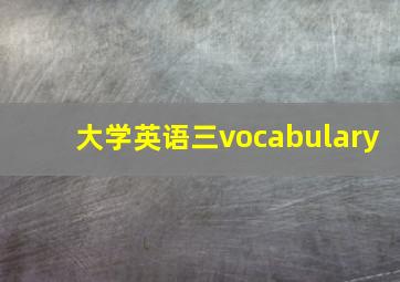 大学英语三vocabulary