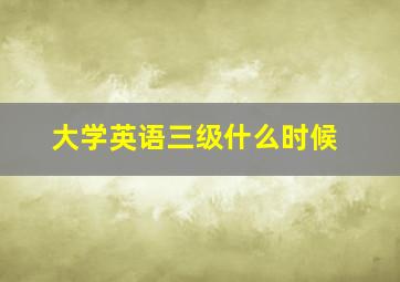 大学英语三级什么时候