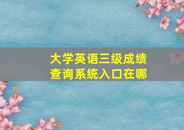 大学英语三级成绩查询系统入口在哪