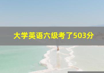 大学英语六级考了503分