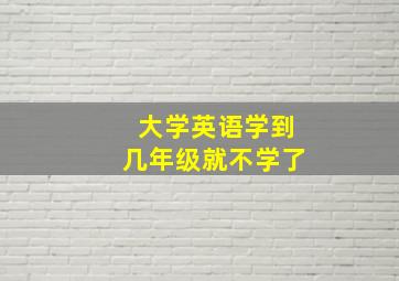 大学英语学到几年级就不学了