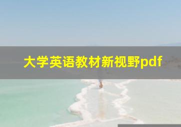 大学英语教材新视野pdf