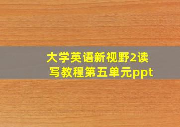 大学英语新视野2读写教程第五单元ppt