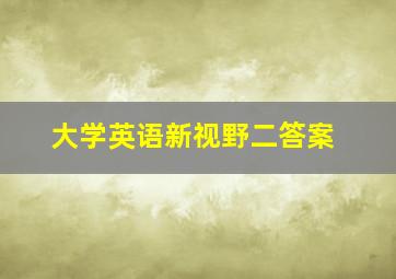 大学英语新视野二答案