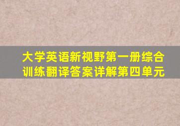 大学英语新视野第一册综合训练翻译答案详解第四单元