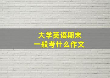 大学英语期末一般考什么作文