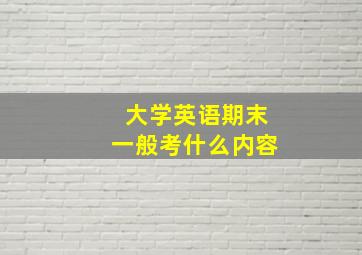 大学英语期末一般考什么内容